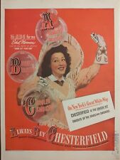  1947 Chesterfield print ad featuring Ethel Merman 