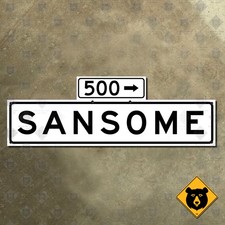 San Francisco California Sansome Street road sign 500 block 1965 21x7 picture