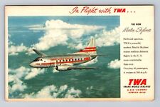 TWA Martin Skyliner, Airplane, Transportation, Vintage Souvenir Postcard picture