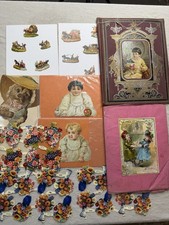 Huge Vintage Victorian Advertising Trade Cards Die Cut Lot Scrapbook Ephemera picture
