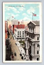 Louisville KY-Kentucky, Fourth Avenue, Vintage c1921 Postcard picture