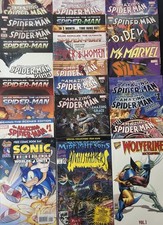 Lot of 26 Mixed Spider-Man Wolverine & Sonic Comic Books picture