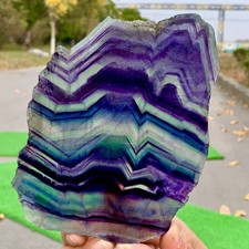 438G Natural colored fluorite quartz crystal slab spiritual energy repair picture