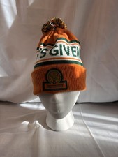 Jagermeister Orange Knit Pom Beanie Hat 