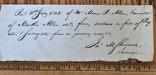 1828 Warren County NJ Probate Receipt John M Sherrerd First Surrogate Signed picture