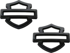 2Pcs Gloss Black Double Layer CVO Custom Tank Emblems Badges Motorcycle picture