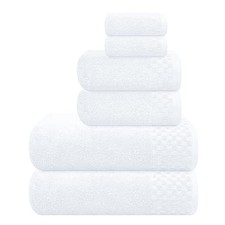 MyOwn Premium Cotton 6 Pack Towel Set for Bathroom, Contains 2 6 Pack Set White picture