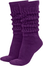 MDR Distributors MDRE Women’s Extra Long & Heavy Slouch Socks – 9-11, Purple picture