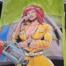 Pin-Up Illustration April O'Neil Tmnt 11x17 picture