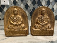 Antique Bronze Buddha Bookends, Tiffany Studios, # 1025, Original Gilded Finish picture