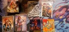 2025 Dynamite Red Sonja Rachel Hollon Auto /6 + Caesar Crawford Sketch Card Set picture