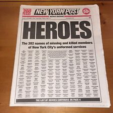 New York Post, September 17, 2001, 9/11 picture