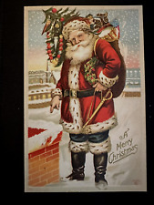 Patriotic Santa Claus USA FLAG~~Sword~Drum~Toys 1910~Christmas Postcard~k377 picture