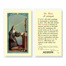 Saint Rita with St. Rita , A Prayer on back - Laminated Holy Card picture
