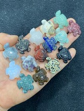 5pc Natural mix Quartz hand Carved Mini Sea turtle crystal Reiki healing picture