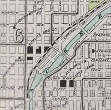 Vintage 1901 MILWAUKEE WISCONSIN Map 14