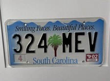 Vintage South Carolina Auctioneer Commission 2002 License Plate 