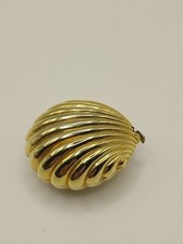 Vintage Gold-Tone Shell Compact Measuring Tape picture