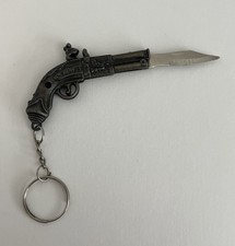 VTG W. Bailes Eagle Pistol Gun Shaped Knife Keychain w/ Clip 2-1/2” NOS NEW HTF picture