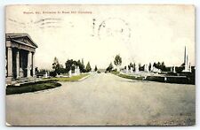 1910 MACON GA ENTRANCE TO ROSE HILL CEMETERY ALLMAN BROS BAND POSTCARD P4893 picture