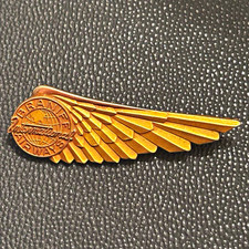 Vintage Braniff Airways Flight Stewardess 10k Gold Filled Wings Badge Airlines picture