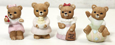 4 Vintage Homco Teddy Bear Figurines Bundle Lot 5209 1409 1430  picture