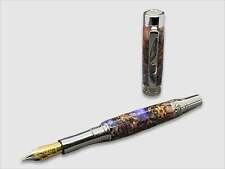 Jr Imperial Fountain Pen in Purple and Pink Resin with Embedded Pine Cones picture