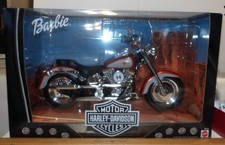1999 Mattel Barbie Harley Davidson Fat Boy Burgundy Gray Motorcycle 99074 NIB picture