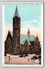 Canton OH-Ohio, First M.E. Church, President McKinley Attended, Vintage Postcard picture