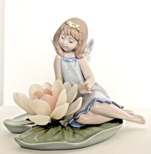 Lladro 6645 Lily Pad Love Fairy Minor Petal Loss El Pais de la Fantasia Orig BOX picture