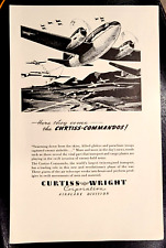 WWII 1943 Curtiss-Commando Transport Military War Vintage Print Ad picture