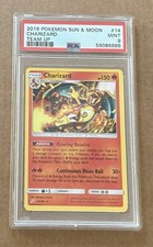 2019 POKEMON SUN & MOON TEAM UP #14 CHARIZARD PSA 9 MINT RARE picture