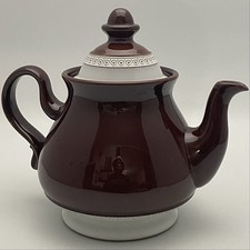 Denby Renaissance Cognac Brown Stoneware Teapot 1975-1987 Made in England 4 cup picture