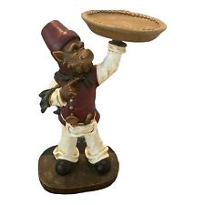 Monkey Chef Statue Kitchen Butler Platter Decor Server 15 Inches Display Quirky picture