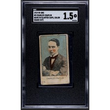 1919 W-UNC Charlie Chaplin Strip Card SGC 1.5, Charles Chaplin Slanted, 2 Graded picture