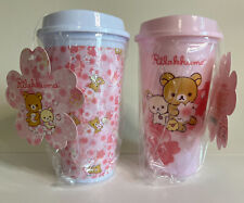 Rilakkuma San-X Bear Cups, SET of 2, Sakura Cherry Blossom Pink, 16floz Reusable picture