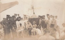 RPPC USS Arizona Equator Cross the Line Navy Sailors Ceremony Photo Postcard F62 picture