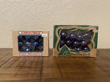 2 Vintage Boxes of Mini Blue Mercury Glass Christmas Ornaments 1960’s picture