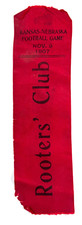 RARE 1907 KU Jayhawk Booster's Club Football Game Ribbon Nebraska Cornhuskers picture