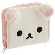 Rilakkuma Korilakkuma Plush Bear Face Wallet Cute Short Purse White Kawaii picture