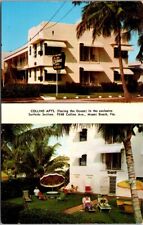 Miami Beach Florida Collins APTS Surfside Ocean Ungerbuehler Vintage Postcard picture