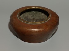 Real Tibetan 18th Century Old Antique Buddhist Red Copper Offering Bowl Amulet picture