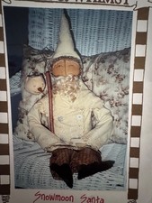 VTG Primitive Snowmoon Santa Doll Pattern Folk & Whimsey 2000 RARE  picture