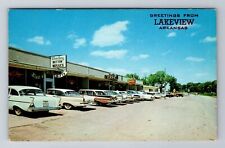 Lakeview AR-Arkansas, Business District, Antique, Vintage Souvenir Postcard picture