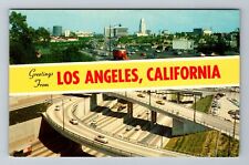 Los Angeles CA-California, Aerial General Greetings Banner, Vintage Postcard picture