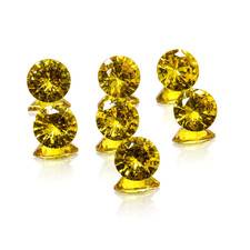 7.30 Ct Natural Yellow Sapphire Clear Round Cut Certified Loose Gemstone Pcs-8 picture