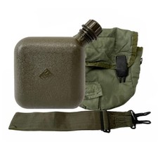 US Military 2 QT Collapsible Water Canteen with 2 Quart Pouch Cover & Sling EXC picture