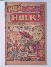 Journey Into Mys 1965 112 Coverless Vintage Marvel Thor Vs Hulk Stan Lee Classic picture