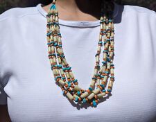 Vintage Santo Domingo Pueblo Kewa Necklace Native Heishi Jewelry NA 5 Strands picture