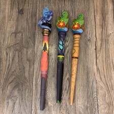 Lot Of 3 Magic Quest Great Wolf Lodge Evergreen And Blue Dragon Topper Wand picture